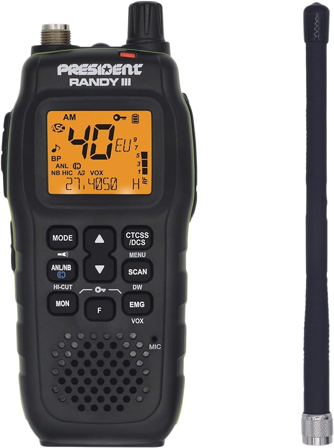«Descubre la Comunicación Sin Límites con el Walkie CB Président Randy-III AM/FM Portátil»